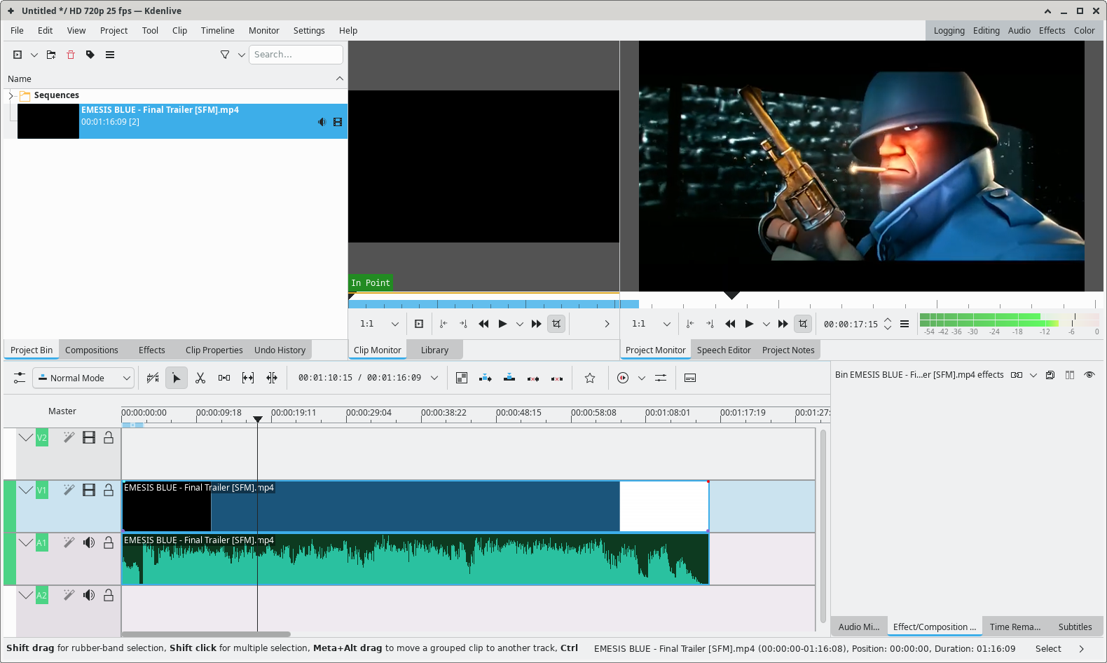 KDEnlive Videos Imported